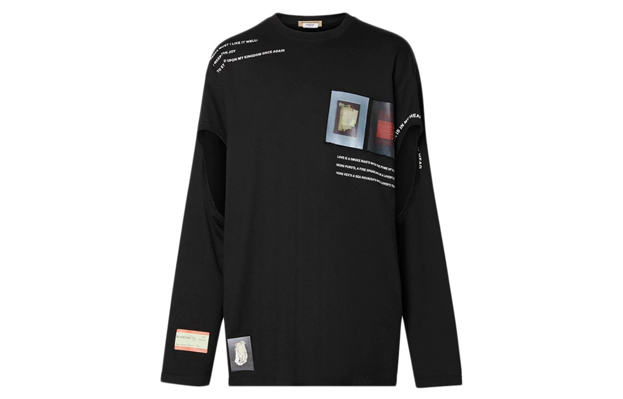 Order Burberry Crewneck Pullover Lengan Panjang Kaos Hitam ID: 1233696 45586611