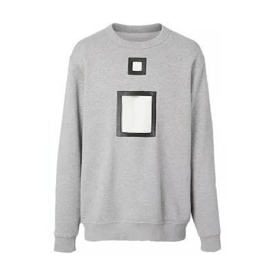 Burberry Crewneck Sweatshirt with Hollow Details Light Gray 80163141