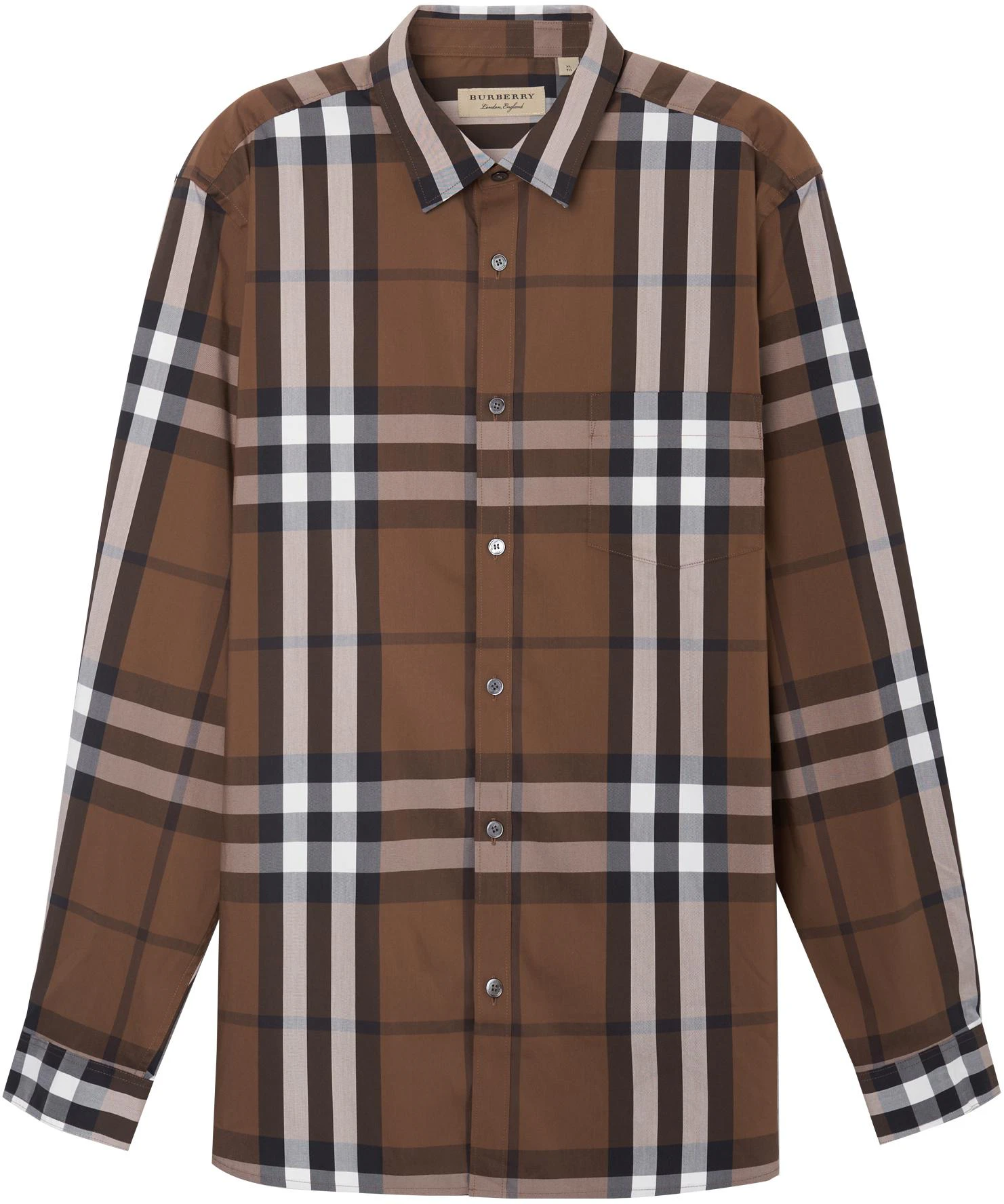 burberry-curved-hem-plaid-long-sleeve-shirt-dark-brown-80045351