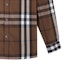 Purchase Burberry Curved Hem Plaid Long Sleeve Shirt Dark Brown 80045351