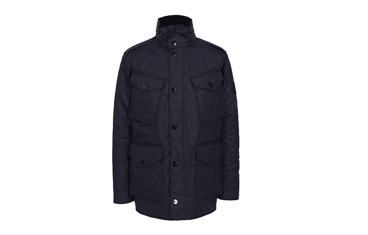 Burberry Dark Blue Cotton Jacket with Pocket Details 80032751