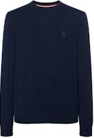Burberry Dark Blue Plain Logo Embroidered Crewneck Knit Sweater. 80321041 Burberry Dark Blue Plain Logo Embroidered Crewneck Knit Sweater. 80321041