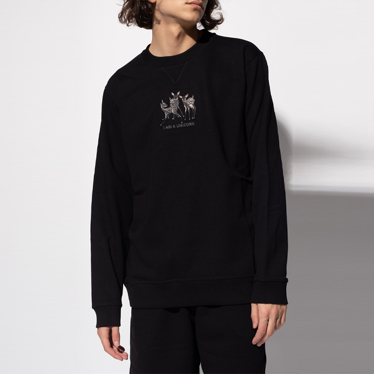 Burberry Deer Embroidery Crewneck Pullover Sweatshirt Black . 8042689-A1189 圖 4