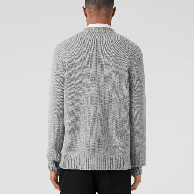 Burberry Deer Jacquard Crewneck Pullover Sweater Men’s Deep Storm Grey. 80636461 圖 4