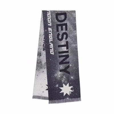 Burberry Destiny Monogram Jacquard Wool Scarf Unisex Couple Style Navy Blue. 80496621