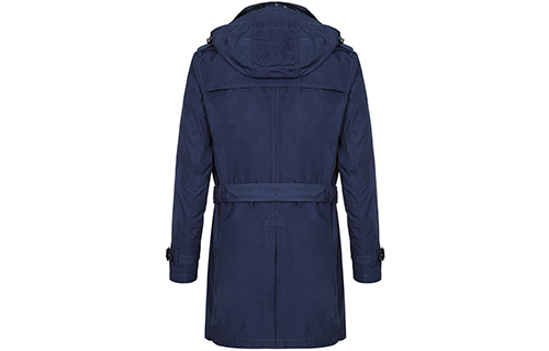 Lookbook 버버리 네이비 블루 탈부착 후드 캐주얼 트렌치 코트 40518811