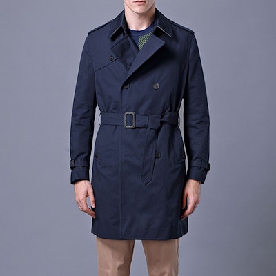 Burberry Detachable Hood Casual Trench Coat in Navy Blue 40518811 Shop Burberry Detachable Hood Casual Trench Coat in Navy Blue 40518811