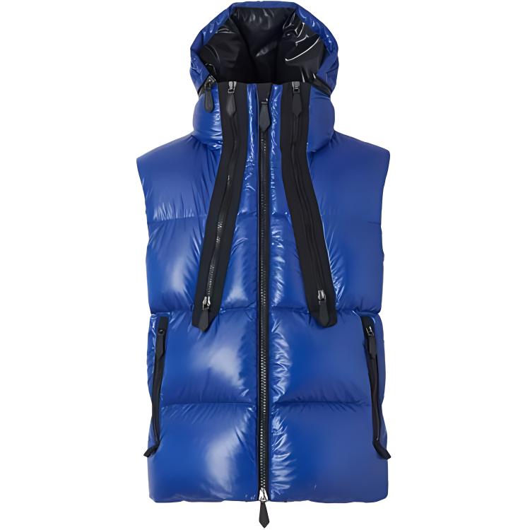 Burberry Detachable Hood Nylon Down Vest Ocean Blue 80478541