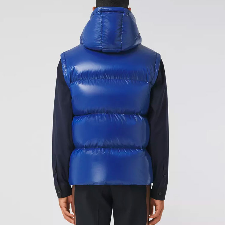 Purchase バーバリー 取り外し可能なフード ナイロンダウンベスト オーシャンブルー 80478541