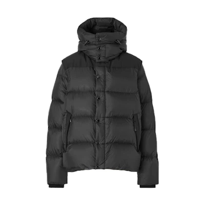 Burberry Detachable Long Sleeve Hooded Down Jacket Winter Black 80438441