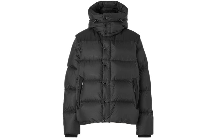 Burberry Detachable Long Sleeve Hooded Down Jacket Winter Black 80438441 圖 2