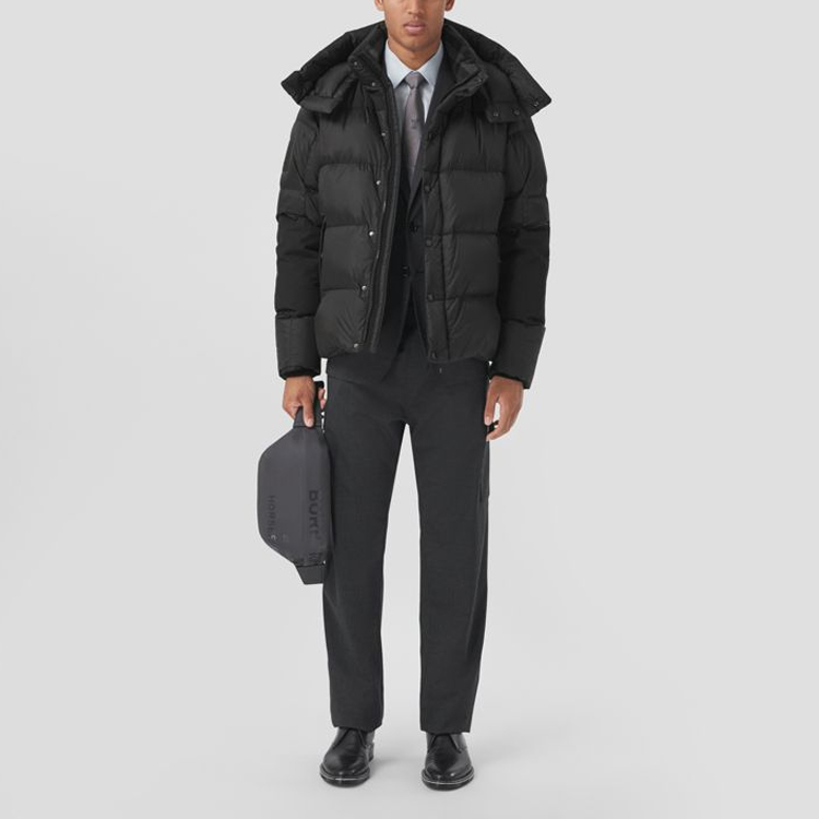 Burberry Detachable Long Sleeve Hooded Down Jacket Winter Black 80438441 圖 6