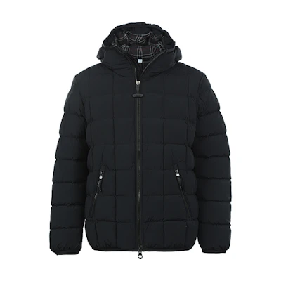 Burberry Detachable Sleeve Hooded Down Jacket Black 80439181