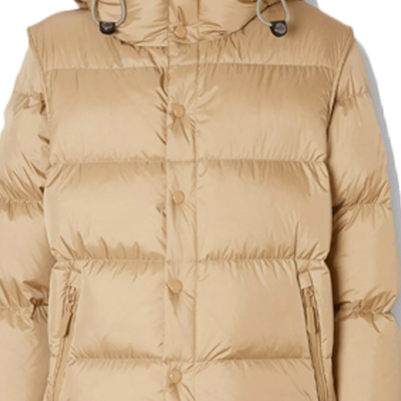 Shop Burberry 可拆式袖羽絨外套 蜂蜜色 80211831