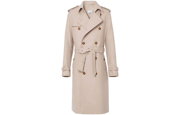 Burberry Double-Breasted Backless Trench Coat Light Khaki 80454631