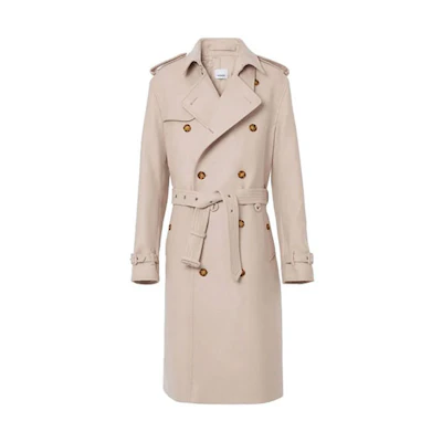 Burberry Double-Breasted Backless Trench Coat Light Khaki 80454631