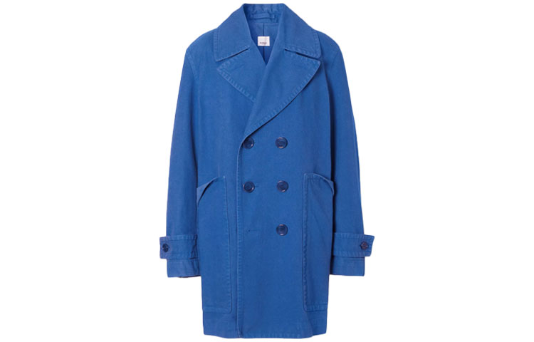 Burberry Double-Breasted Long Jacket Coat - Solid Blue 45673691 圖 2