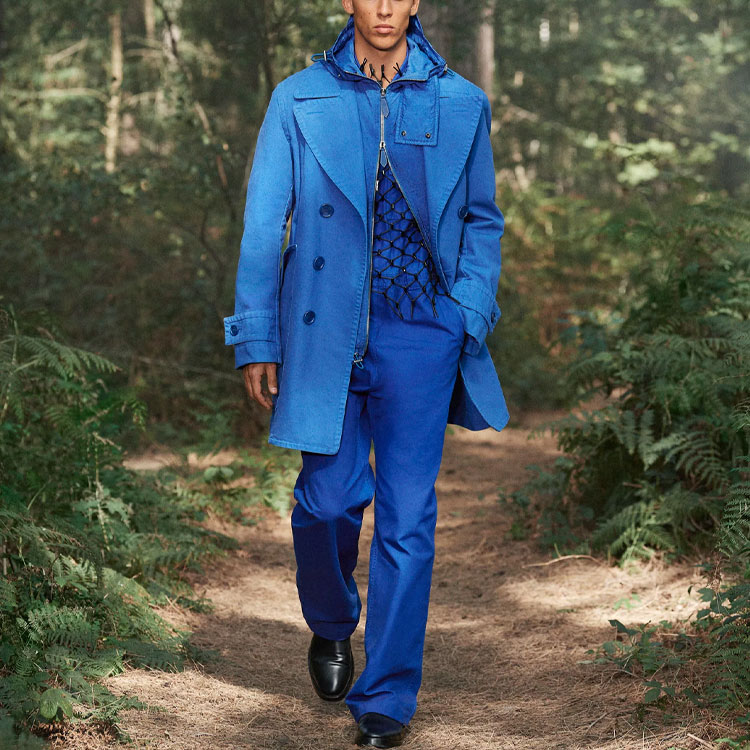 Burberry Double-Breasted Long Jacket Coat - Solid Blue 45673691 圖 3