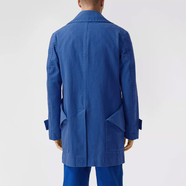 Burberry Double-Breasted Long Jacket Coat - Solid Blue 45673691 圖 6