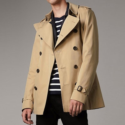 Burberry Kot Trench Khaki Berbutang Dua Panjang Sederhana. 39110571 Lookbook Burberry Kot Trench Khaki Berbutang Dua Panjang Sederhana. 39110571