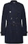 Buy Burberry Trench Coat Double-Breasted Solid Warna Biru Tua 38011451