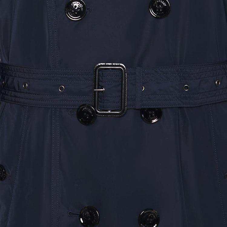 Details for Burberry Trench Coat Double-Breasted Solid Warna Biru Tua 38011451