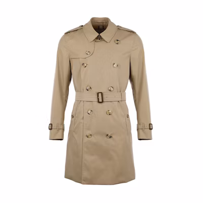 Burberry Double-Breasted Trench Coat in Khaki. 80458591