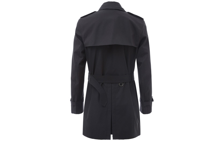 Lookbook Abrigo Burberry Azul Oscuro con Cinturón y Doble Botonadura. 80112941