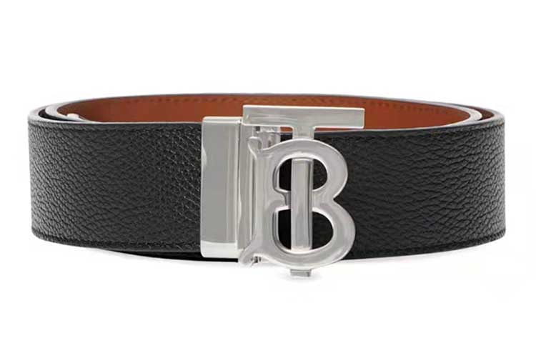 Burberry Double-Sided Calf Leather Belt with Polished Silver Buckle Black 3.5CM 8043247 圖 3