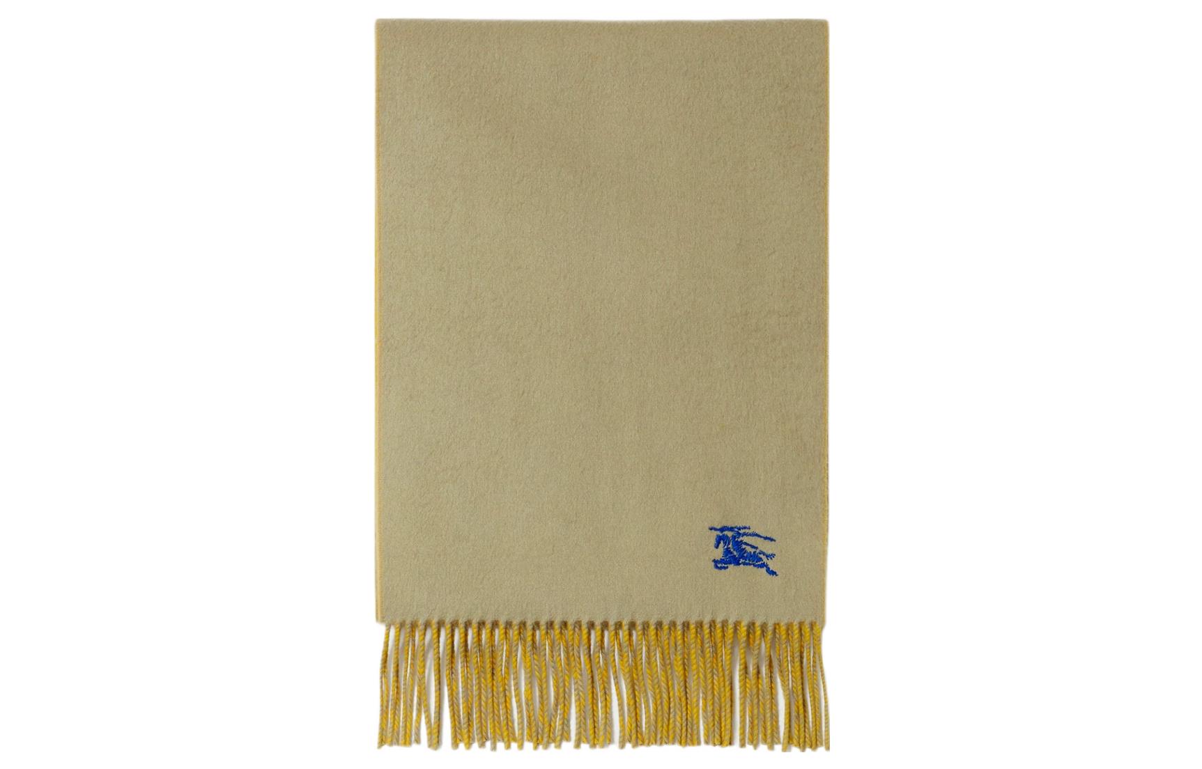 Burberry Double-Sided Equestrian Logo Scarf Unisex Couple Style Beige/Yellow 80791911 圖 3