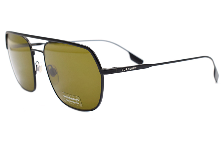 Burberry Dual Bridge Square Sunglasses for Men - B.Contemporary Series Black 3117-1007-73
