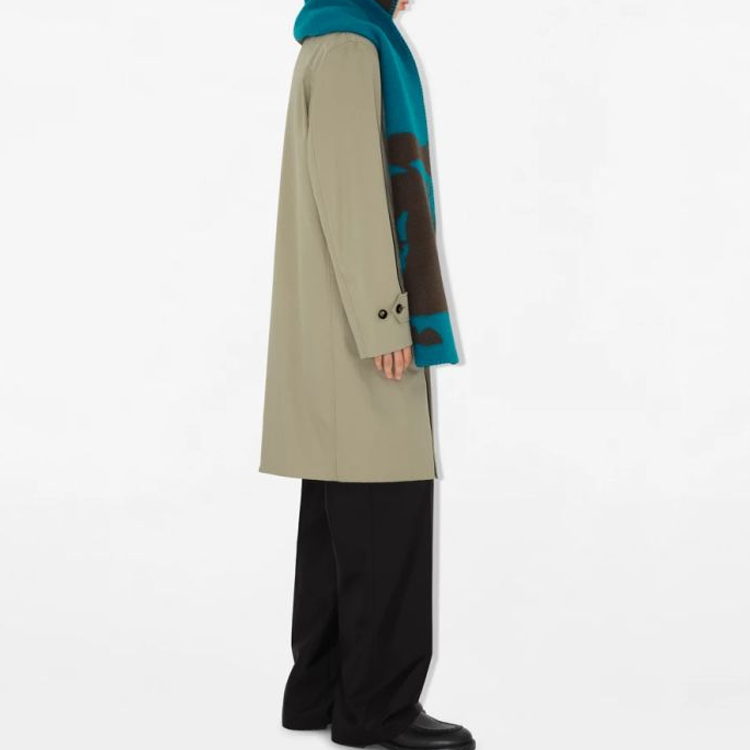 Burberry EDK Hooded Wool Knit Scarf Unisex Couple Style Blue Brown 80907701 圖 6