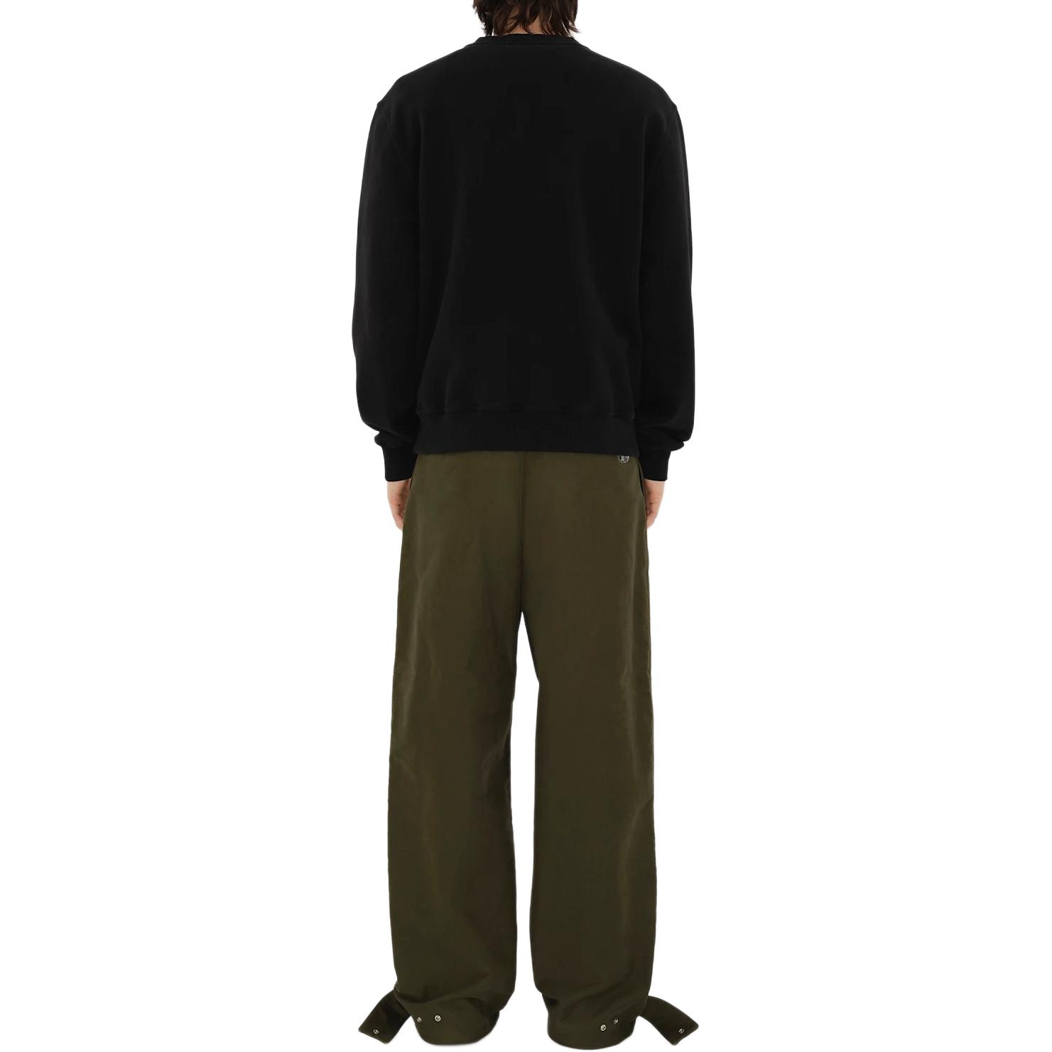 Details for Sudadera de Algodón Negra Burberry EKD Bordada Cuello Redondo Manga Larga Hombre. 80951071