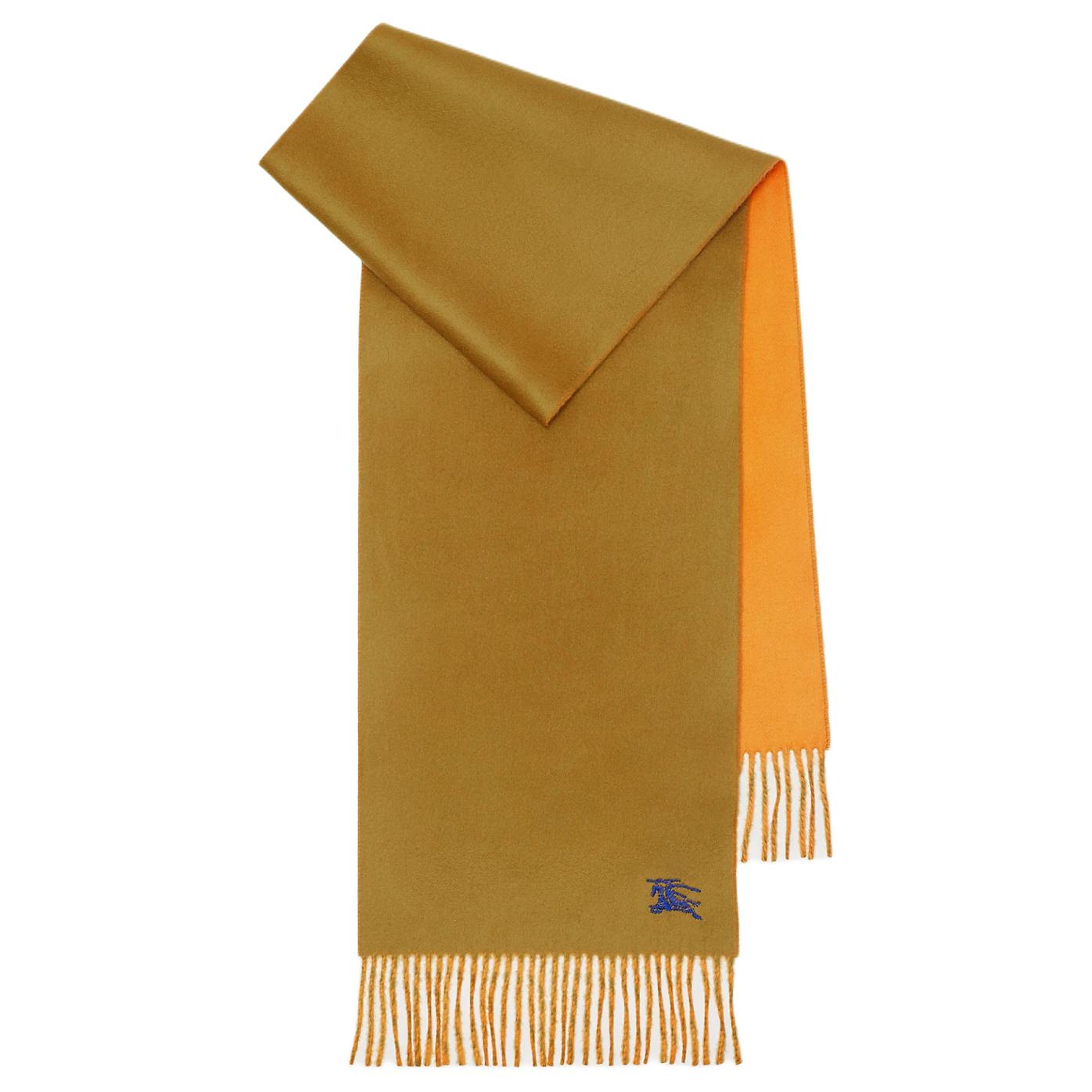 Burberry EKD Embroidered Cashmere Scarf Unisex in Brown Yellow. 80996921 圖 2