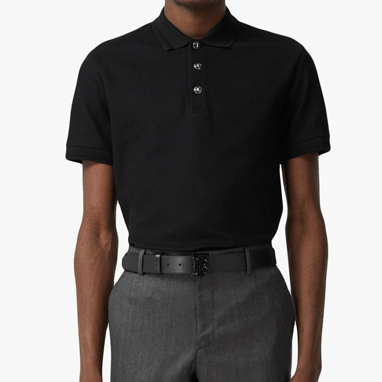 Burberry Embossed Button Short Sleeve Polo Shirt Black 8027056 圖 3