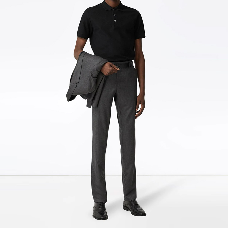 Burberry Embossed Button Short Sleeve Polo Shirt Black 8027056 圖 5