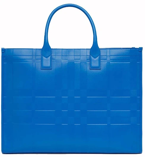burberry-embossed-check-tote-blue