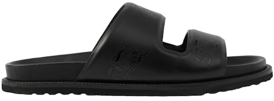 Burberry Embossed EKD Slides Black Leather 80710341 Burberry Embossed EKD Slides Black Leather 80710341