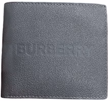 Burberry Embossed Leather Bifold Wallet Grey Burberry Embossed Leather Bifold Wallet Grey