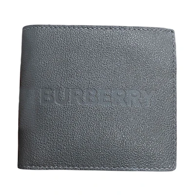 Burberry Embossed Leather Bifold Wallet Grey