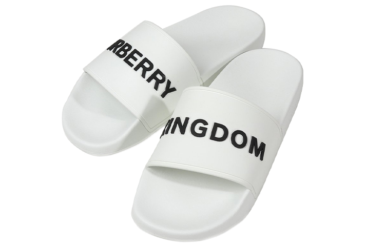 Lookbook Burberry Logo Terukir Slides 'Putih' 8009770
