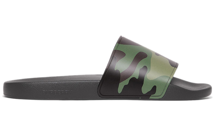 Order Burberry 巴寶莉 迷彩印花一字型拖鞋 迷彩綠