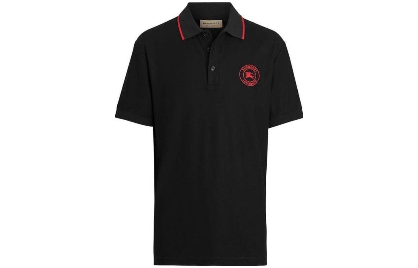 Burberry Embroidered Casual Short Sleeve Polo Shirt Men - Black 80059351