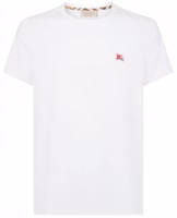 Burberry Embroidered Equestrian Casual Crew Neck T-Shirt White 8003831 Burberry Embroidered Equestrian Casual Crew Neck T-Shirt White 8003831