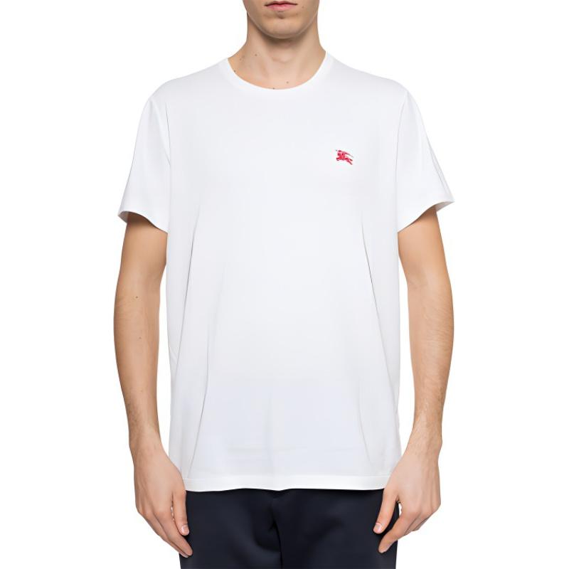 Burberry Embroidered Equestrian Casual Crew Neck T-Shirt White 8003831 圖 4