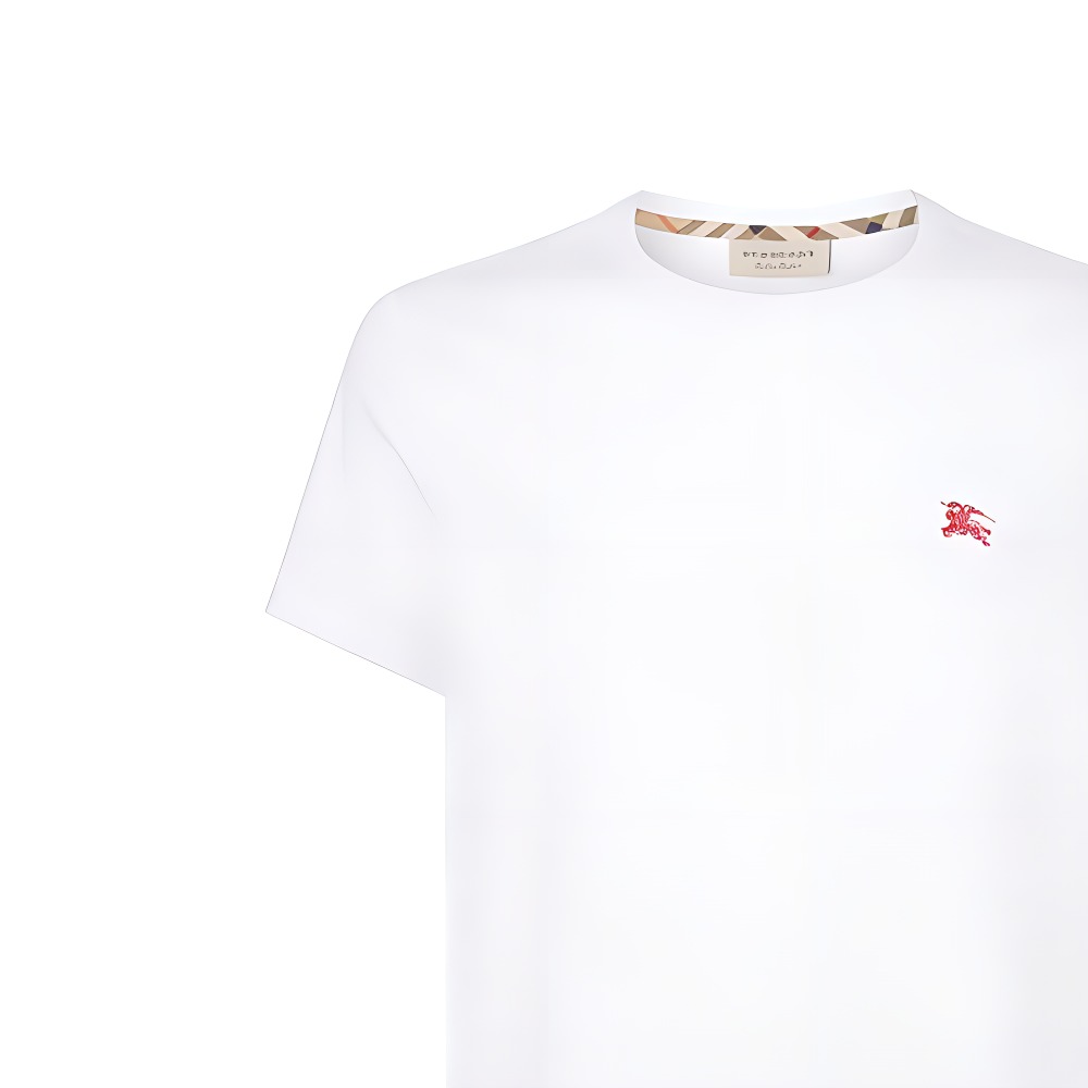 Burberry Embroidered Equestrian Casual Crew Neck T-Shirt White 8003831 圖 6