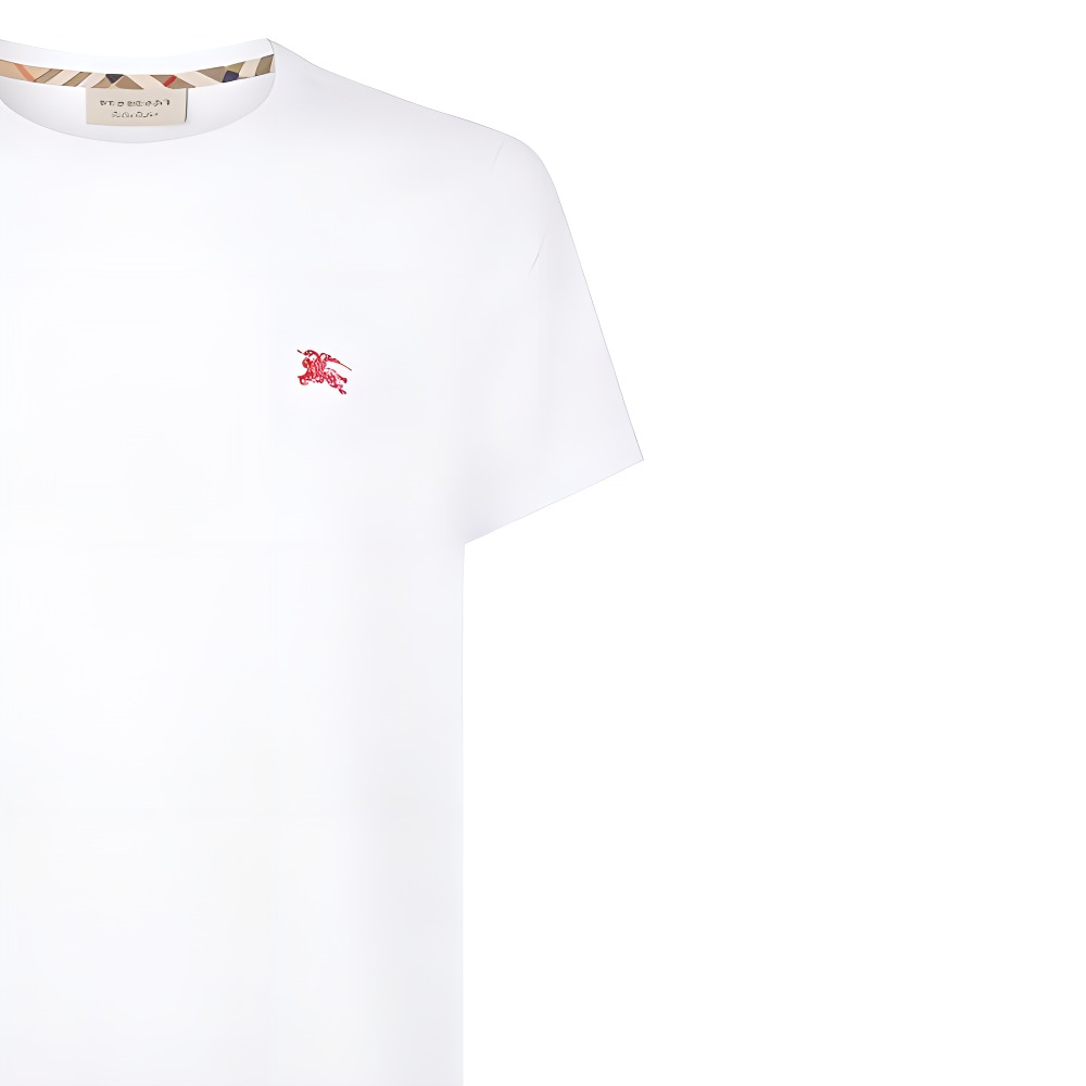 Burberry Embroidered Equestrian Casual Crew Neck T-Shirt White 8003831 圖 7