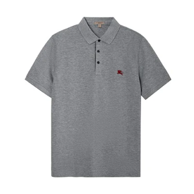 Burberry Embroidered Equestrian Logo Polo Shirt Men’s Light Grey 40551201