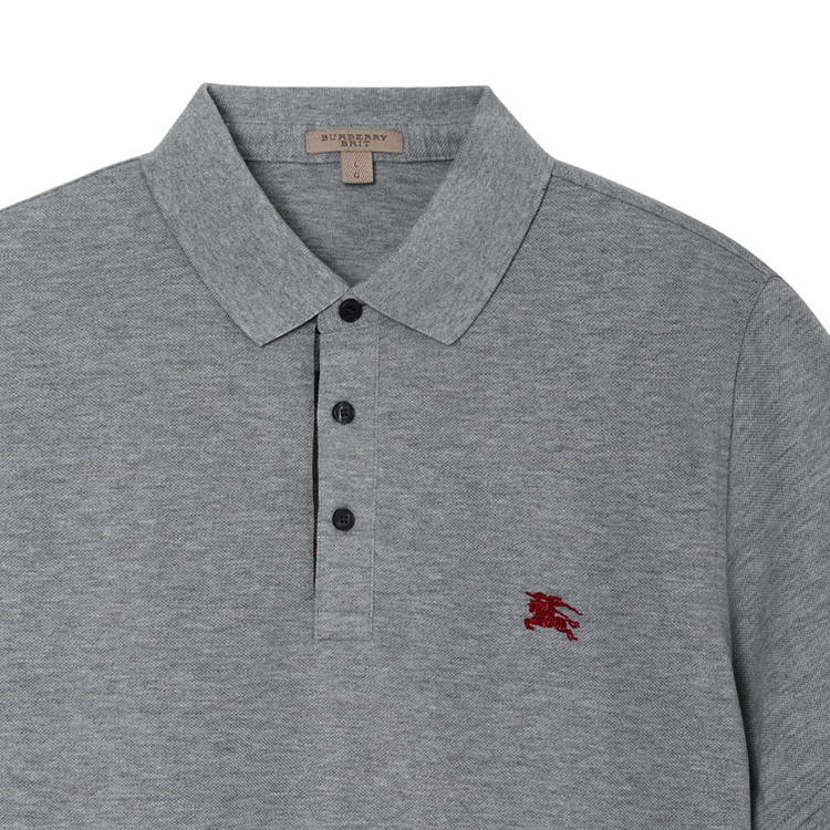 Shop Polo Burberry Hombre Gris Claro con Logo Ecuestre Bordado. 40551201