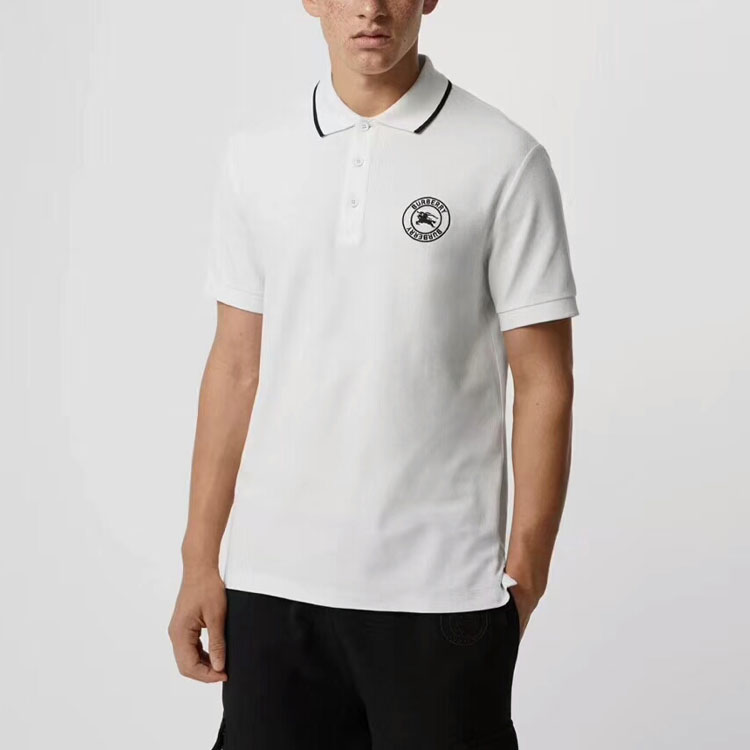 Burberry Embroidered Knight Logo Short Sleeve Polo Shirt White. 80059381 圖 4